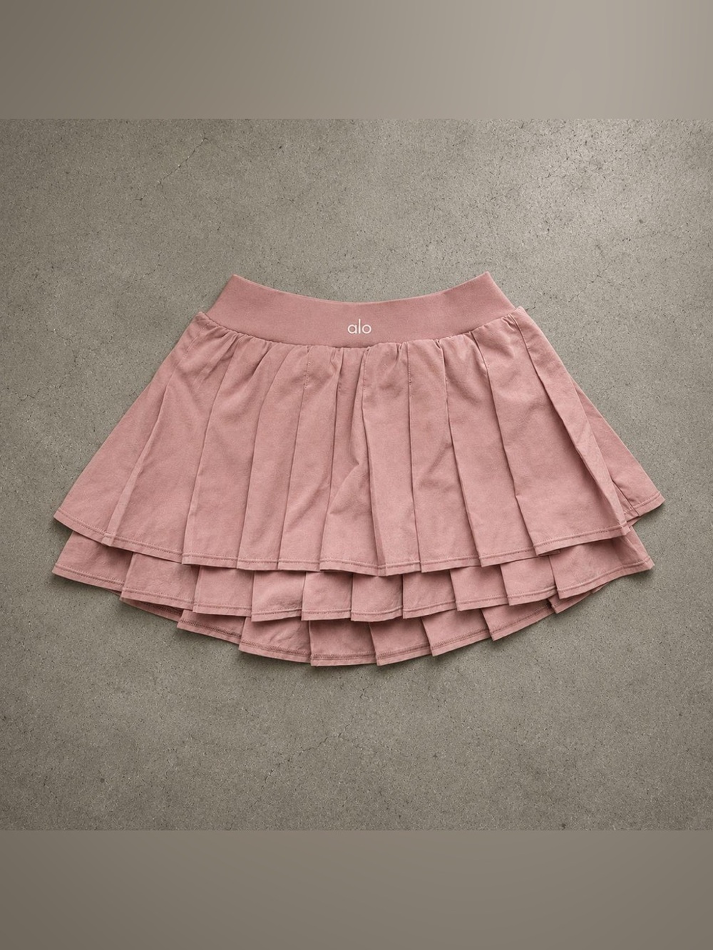 ALO Yoga Dusty Rose Layered Pleated Skater Skirt